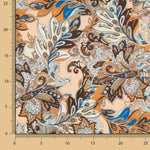 Crêpe Ligero Estampado Paisley Terracota y Azul - Ribes y Casals