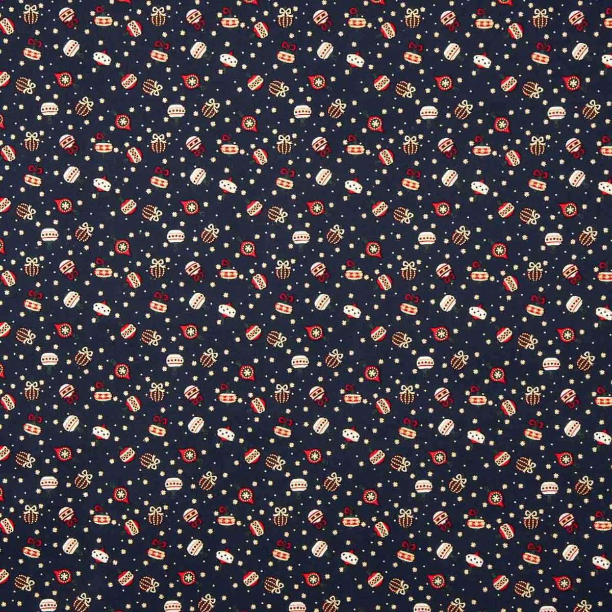 Popelín Estampado Bolas Vintage Azul Noche - Ribes y Casals