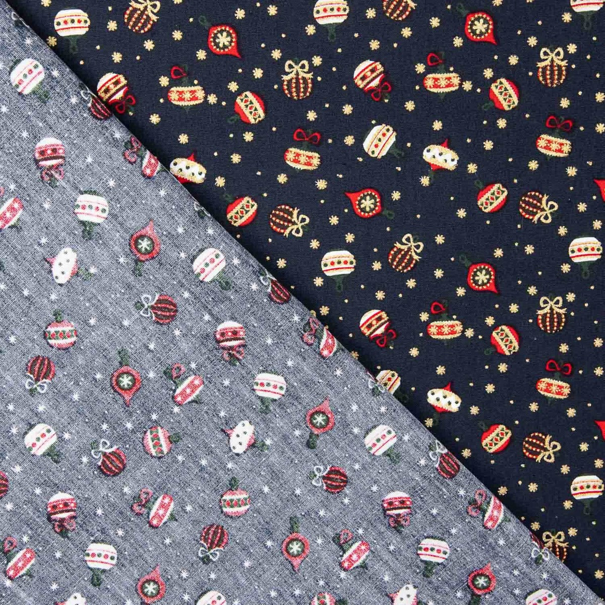 Popelín Estampado Bolas Vintage Azul Noche - Ribes y Casals