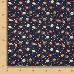 Popelín Estampado Bolas Vintage Azul Noche - Ribes y Casals