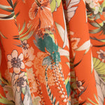 Crêpe Ligero Estampado Tropical Coral Intenso - Ribes y Casals