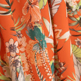 Crêpe Ligero Estampado Tropical Coral Intenso - Ribes y Casals