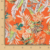 Crêpe Ligero Estampado Tropical Coral Intenso - Ribes y Casals
