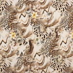 Crêpe Ligero Estampado Animal Print Floral Beige - Ribes y Casals