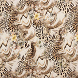Crêpe Ligero Estampado Animal Print Floral Beige - Ribes y Casals