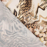 Crêpe Ligero Estampado Animal Print Floral Beige - Ribes y Casals