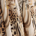 Crêpe Ligero Estampado Animal Print Floral Beige - Ribes y Casals