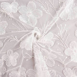 Pedrería Novia Tul Blanco Flores Bordadas Elegance - Ribes y Casals