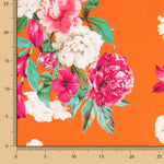 Satén Estampado Cretoné Naranja - Ribes y Casals