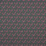 Crêpe Ligero Estampado Floral Mini Fucsia sobre Verde Oscuro - Ribes y Casals