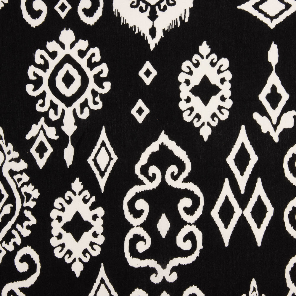 Bambula Viscosa Estampada Étnico Monocromo - Ribes y Casals