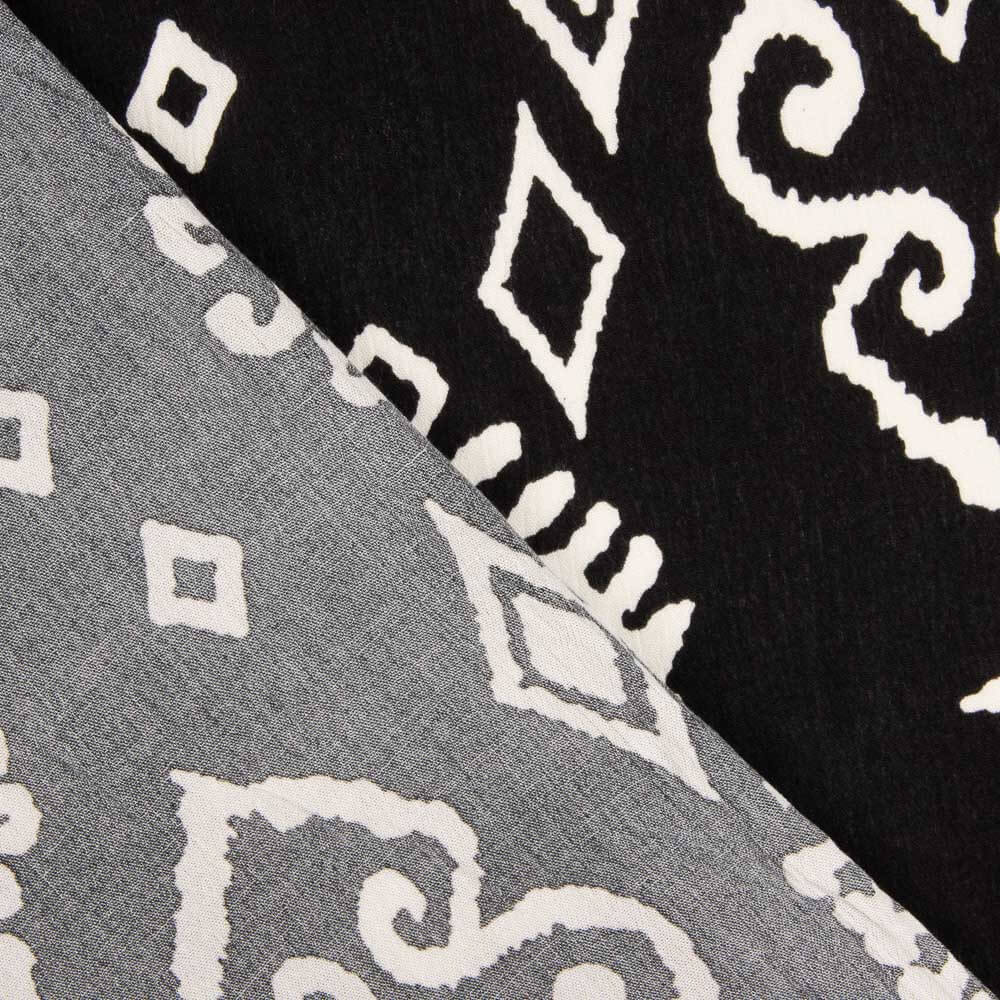 Bambula Viscosa Estampada Étnico Monocromo - Ribes y Casals