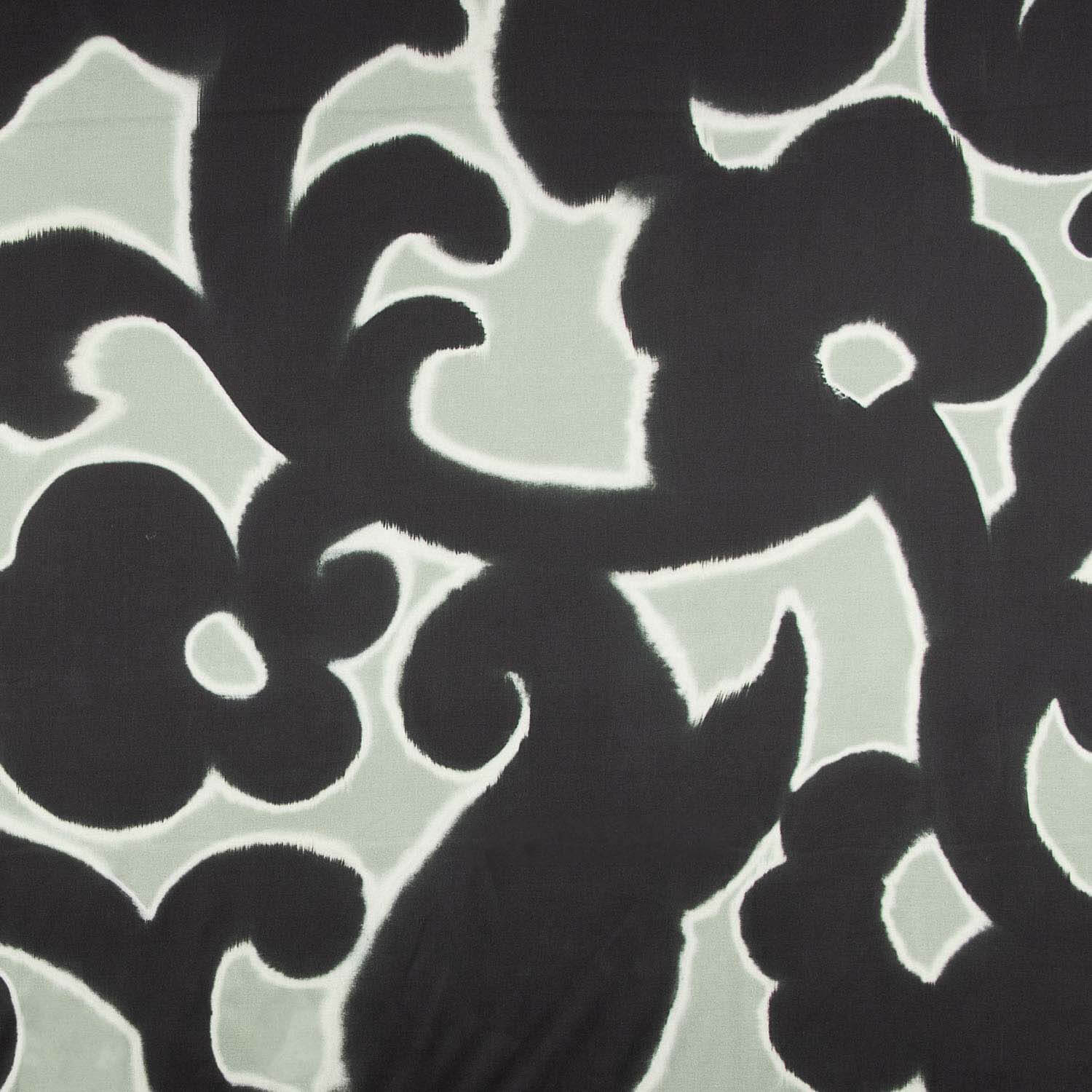 Satén Viscosa Jardín Nocturno Verde y Negro - Ribes y Casals