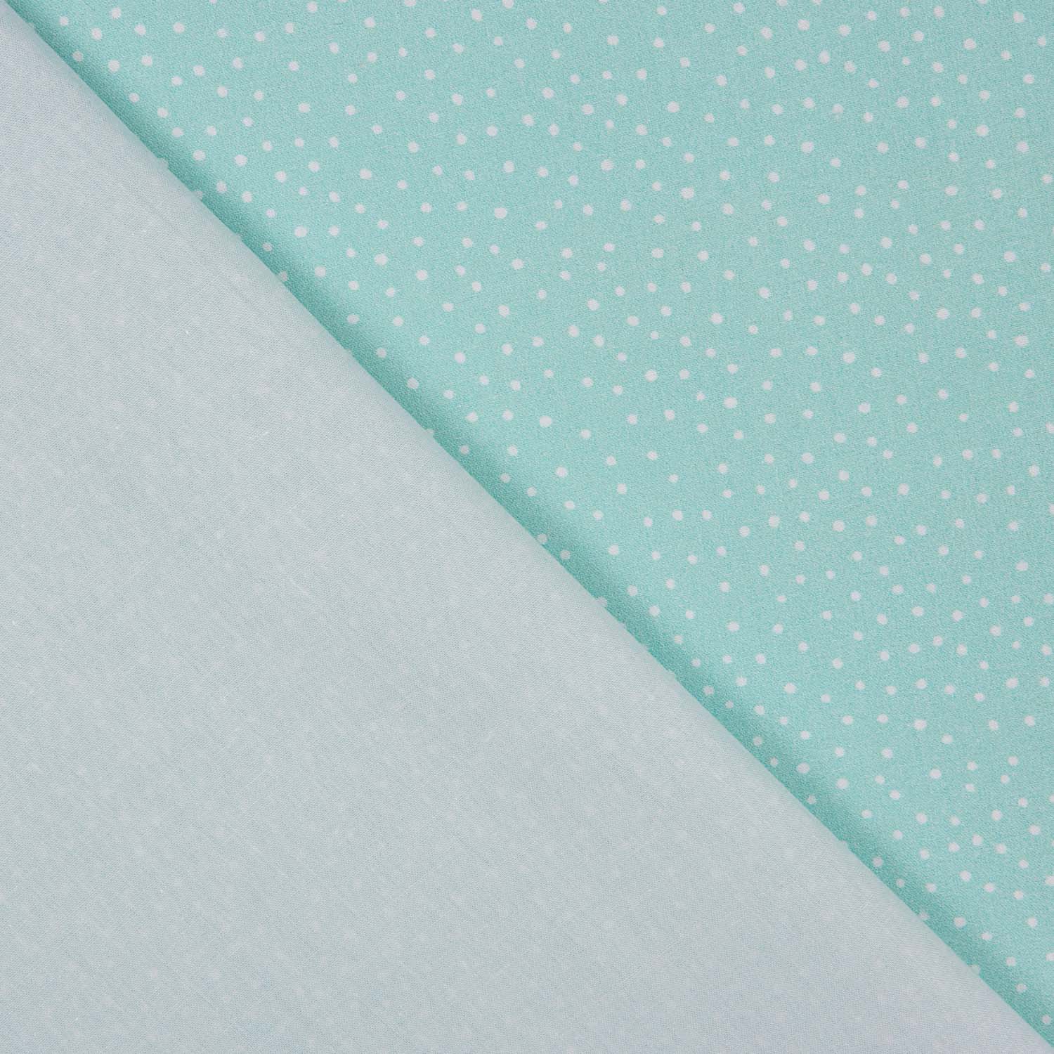 Percal Estampado Puntitos Blanco-Turquesa - Ribes y Casals