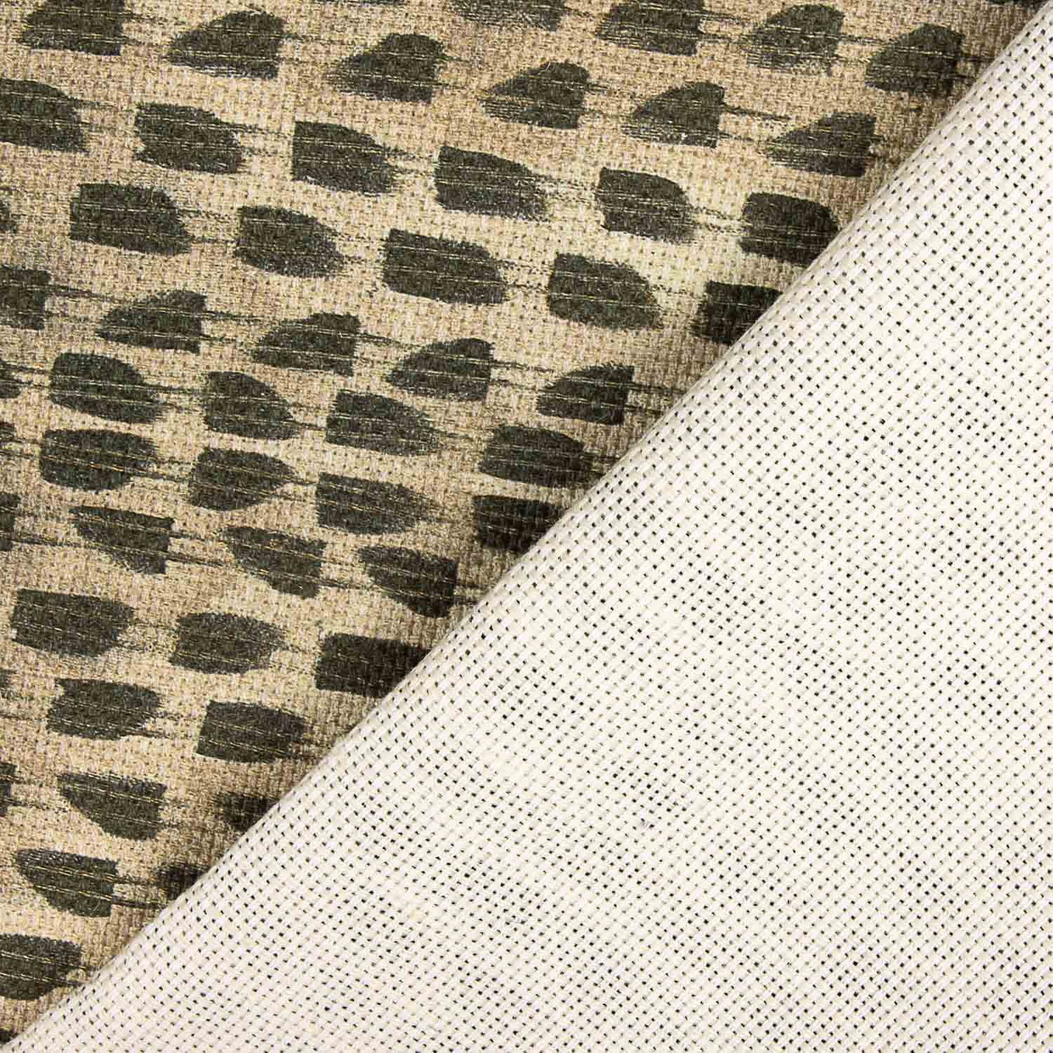 Lino y Yute Estampado Botánico Verde - Ribes y Casals