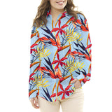 Satén Seda Natural Estampado Floral Azul Denim - Ribes y Casals