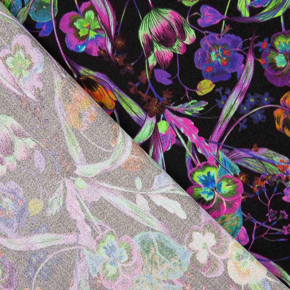 Crepe Viscosa Flores Giselle - Ribes y Casals