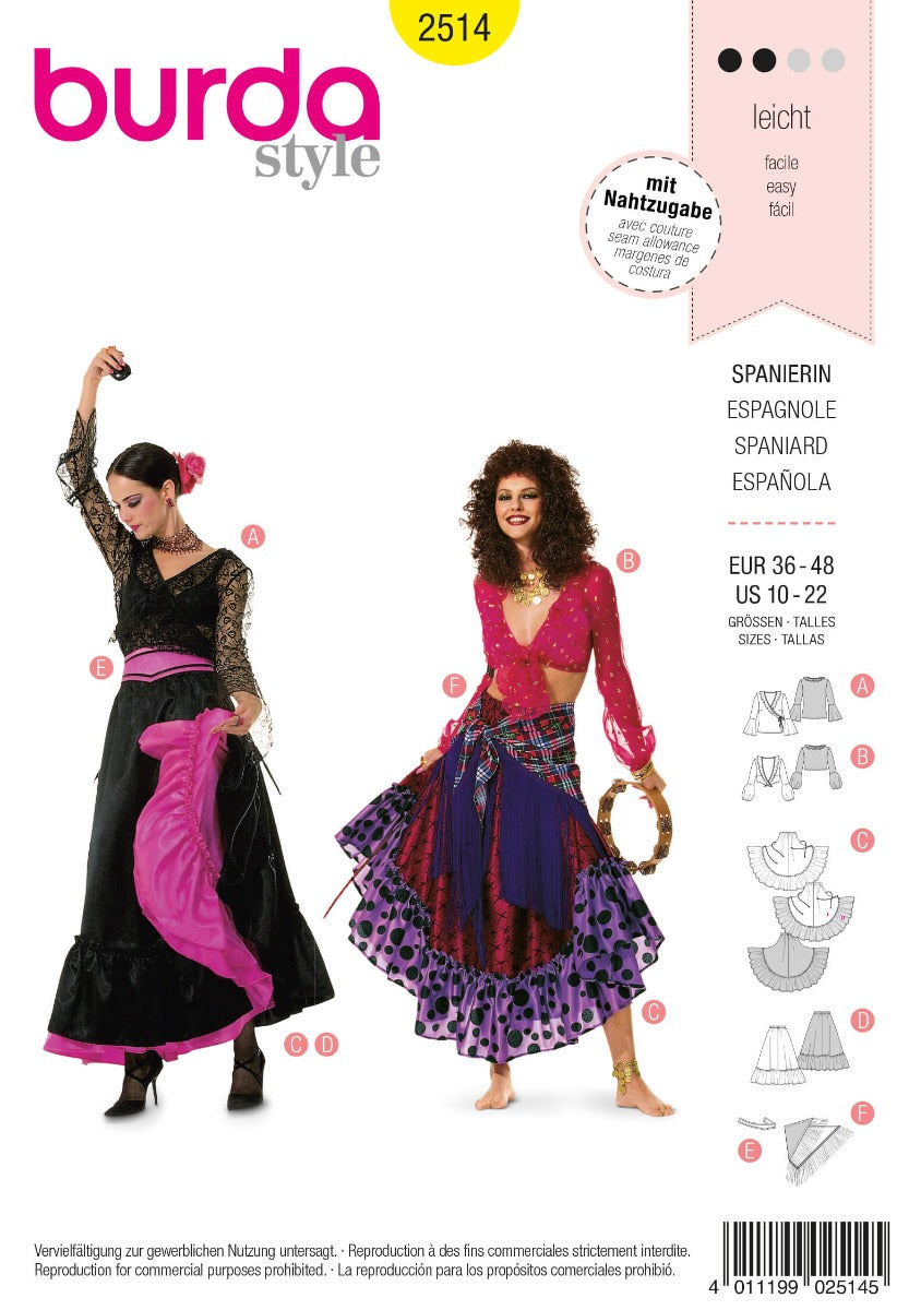 Patrón Burda 2514 Española - Ribes y Casals