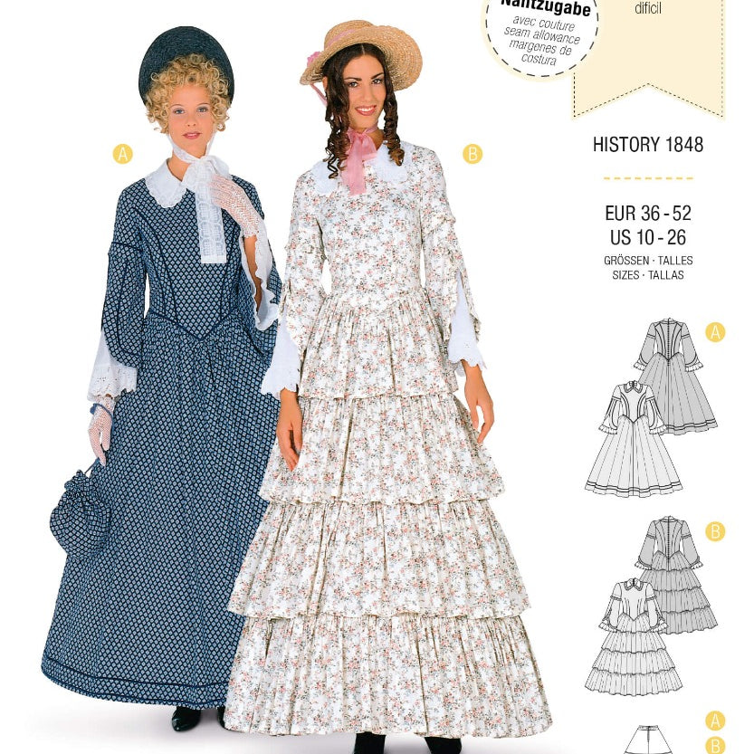Patrón Burda 2768 Vestidos siglo XIX - Ribes y Casals