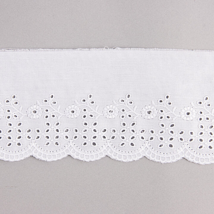 Tira Batista Bordada Blanca Modelo 29095 – 80 mm - Ribes y Casals