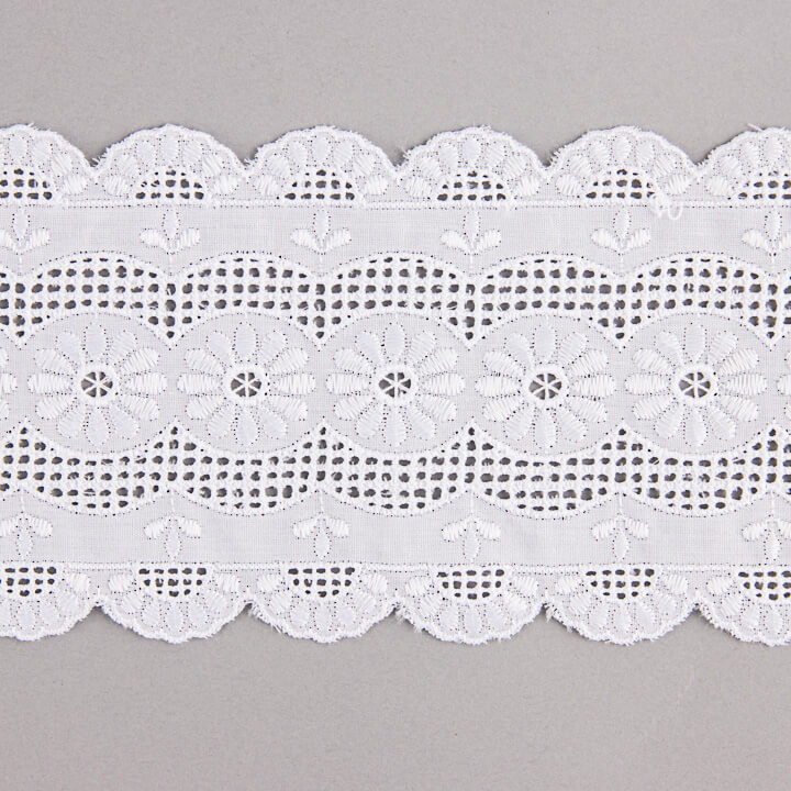 Tira Batista Bordada Blanca Modelo 29098 – 85 mm - Ribes y Casals