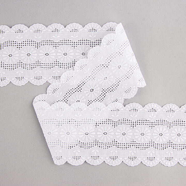 Tira Batista Bordada Blanca Modelo 29098 – 85 mm - Ribes y Casals
