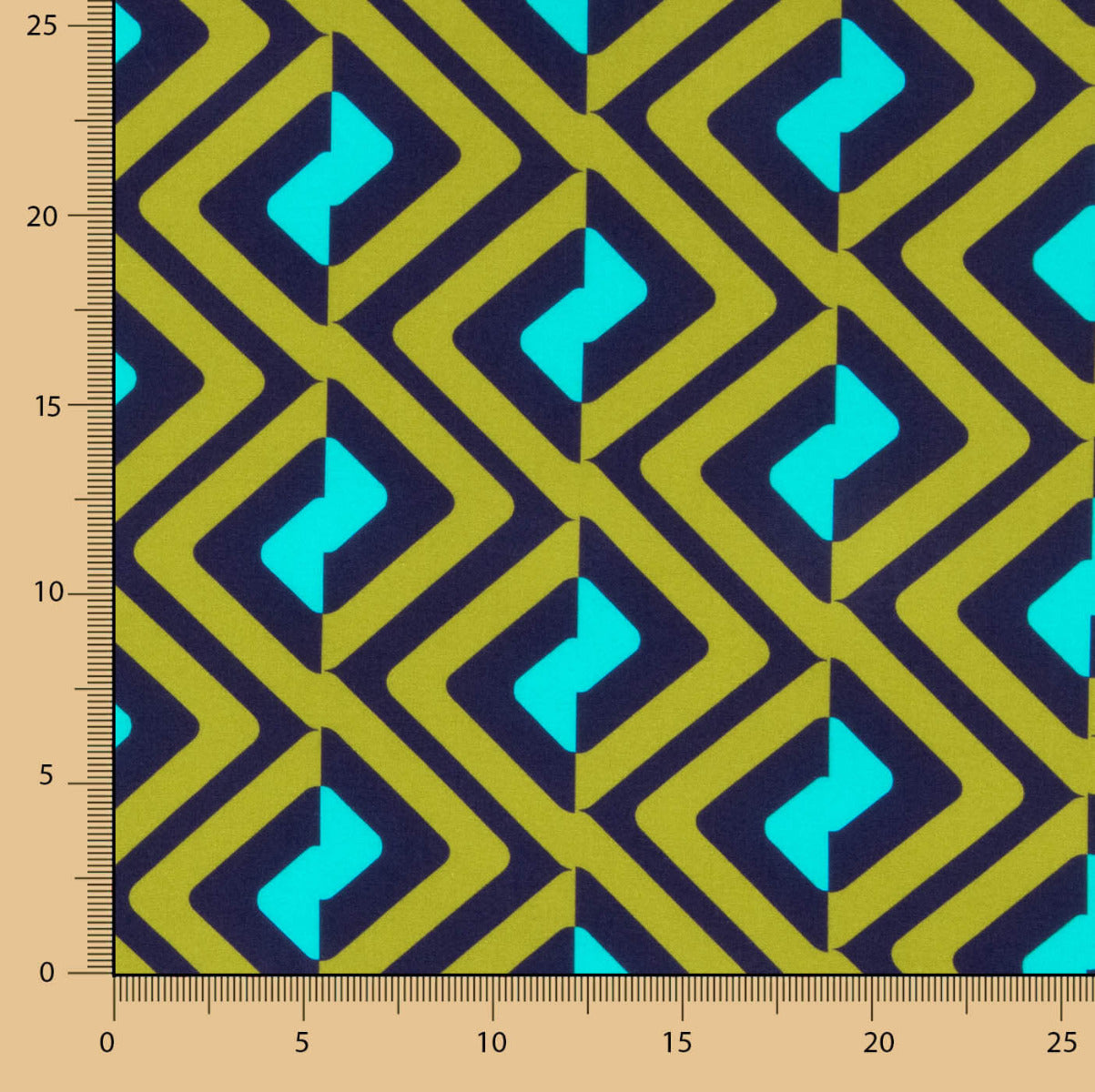 Viscosa Geo Verde Kaki - Ribes y Casals