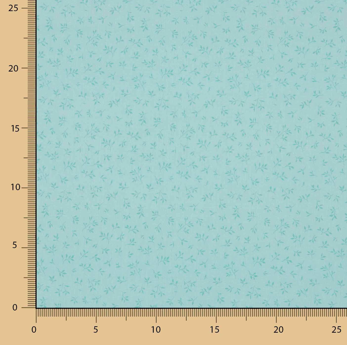 Percal Estampado Leaves Turquesa - Ribes y Casals