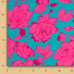 Satén Estampado Flor Caipi Fucsia - Ribes y Casals