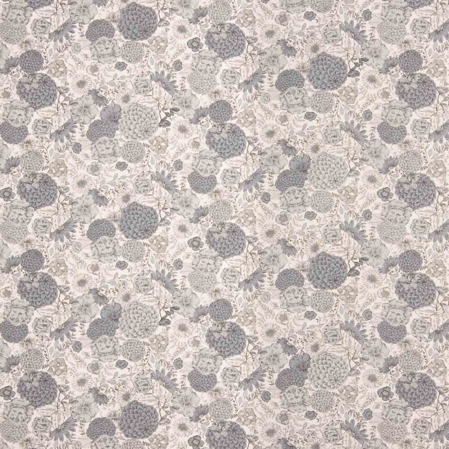 Popelín Algodón Floral Vintage Gris - Ribes y Casals