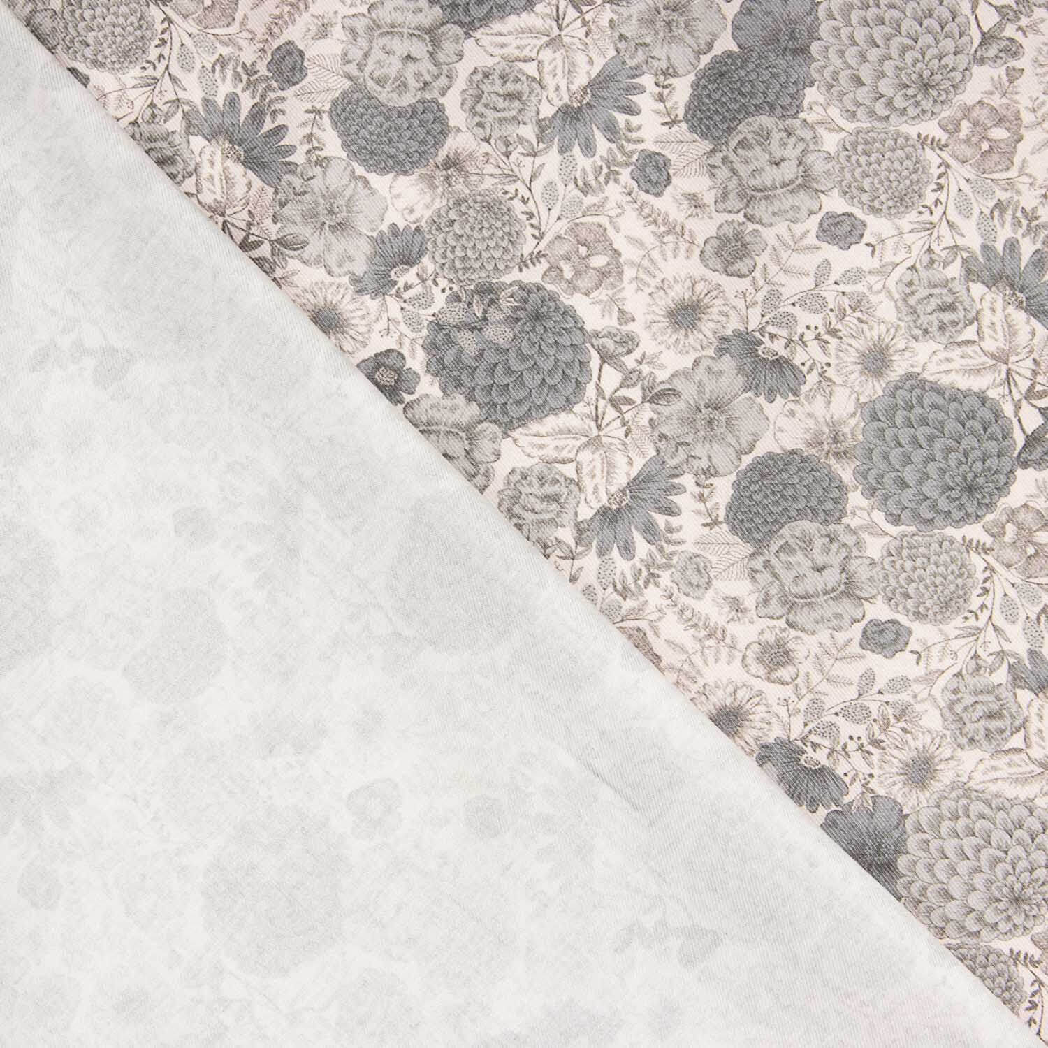 Popelín Algodón Floral Vintage Gris - Ribes y Casals