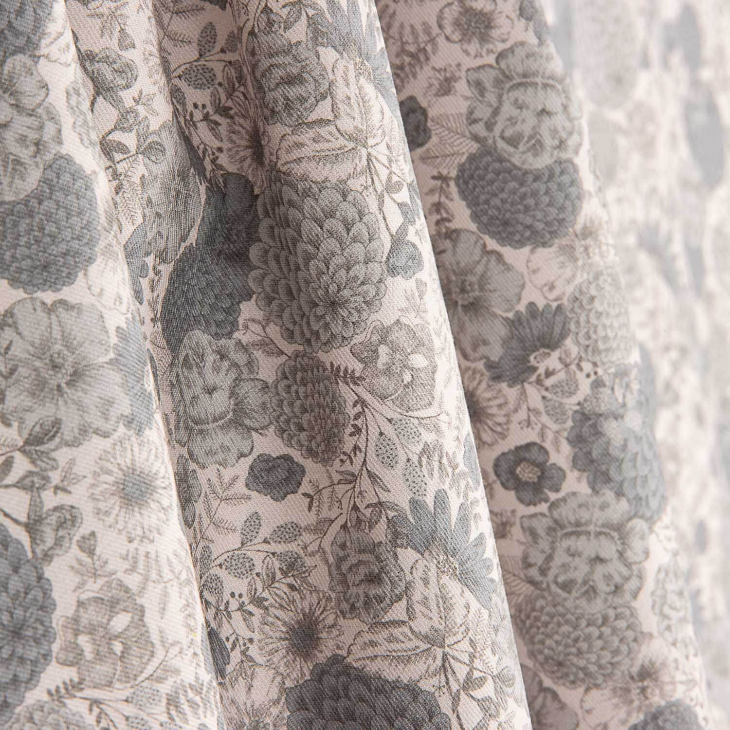 Popelín Algodón Floral Vintage Gris - Ribes y Casals