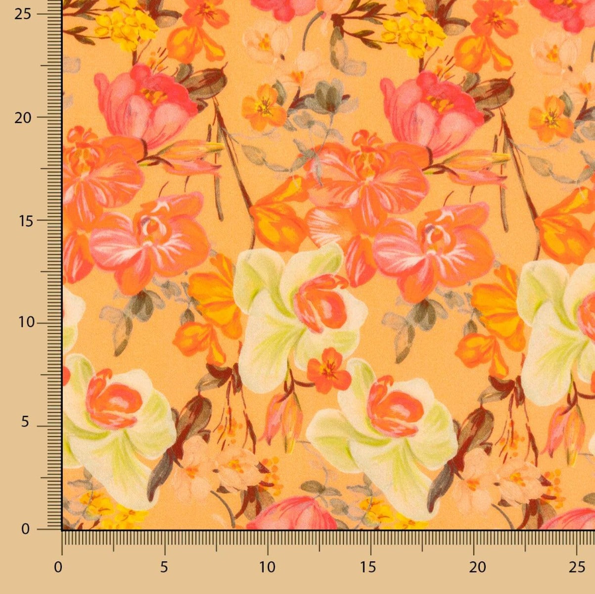 Crepe Viscosa Amapola Naranja - Ribes y Casals