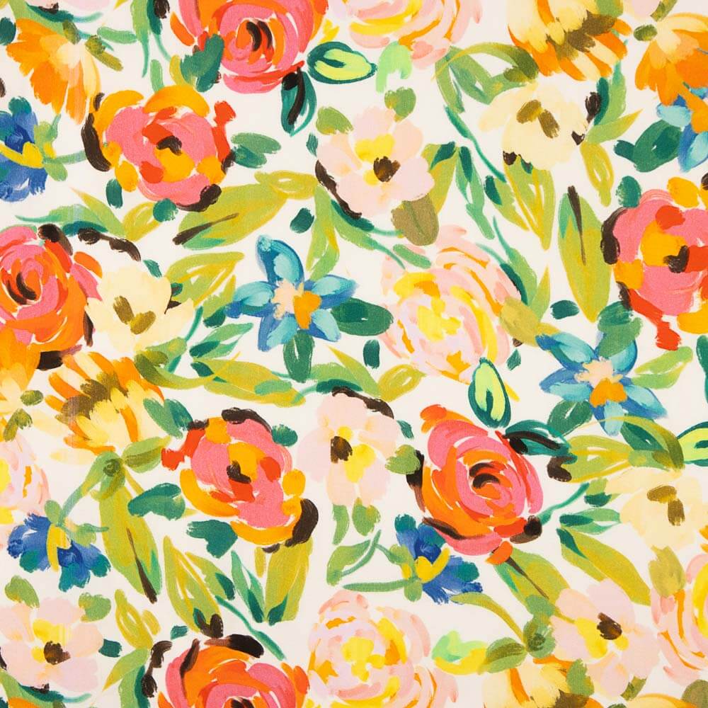 Viscosa Flor Acuarela Multicolor - Ribes y Casals