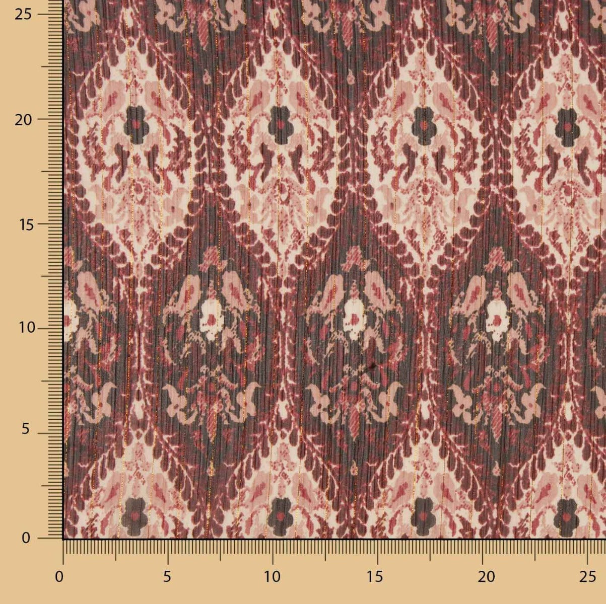 Bambula Lurex Poliéster Étnico Granate - Ribes y Casals