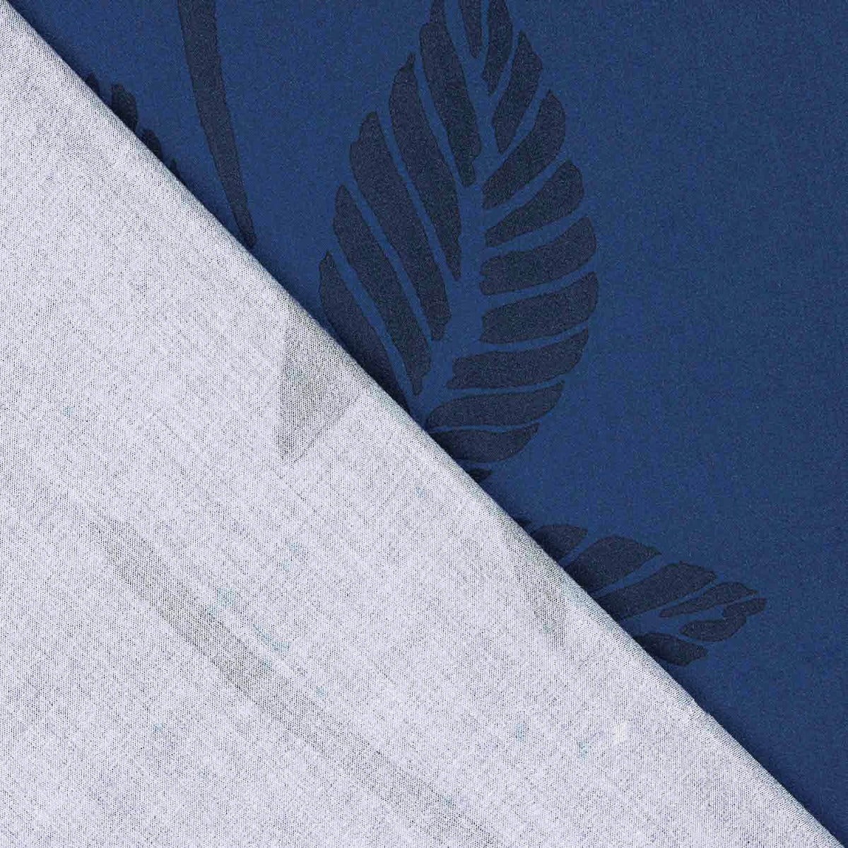 Satén Viscosa Sombra Flor Azules - Ribes y Casals