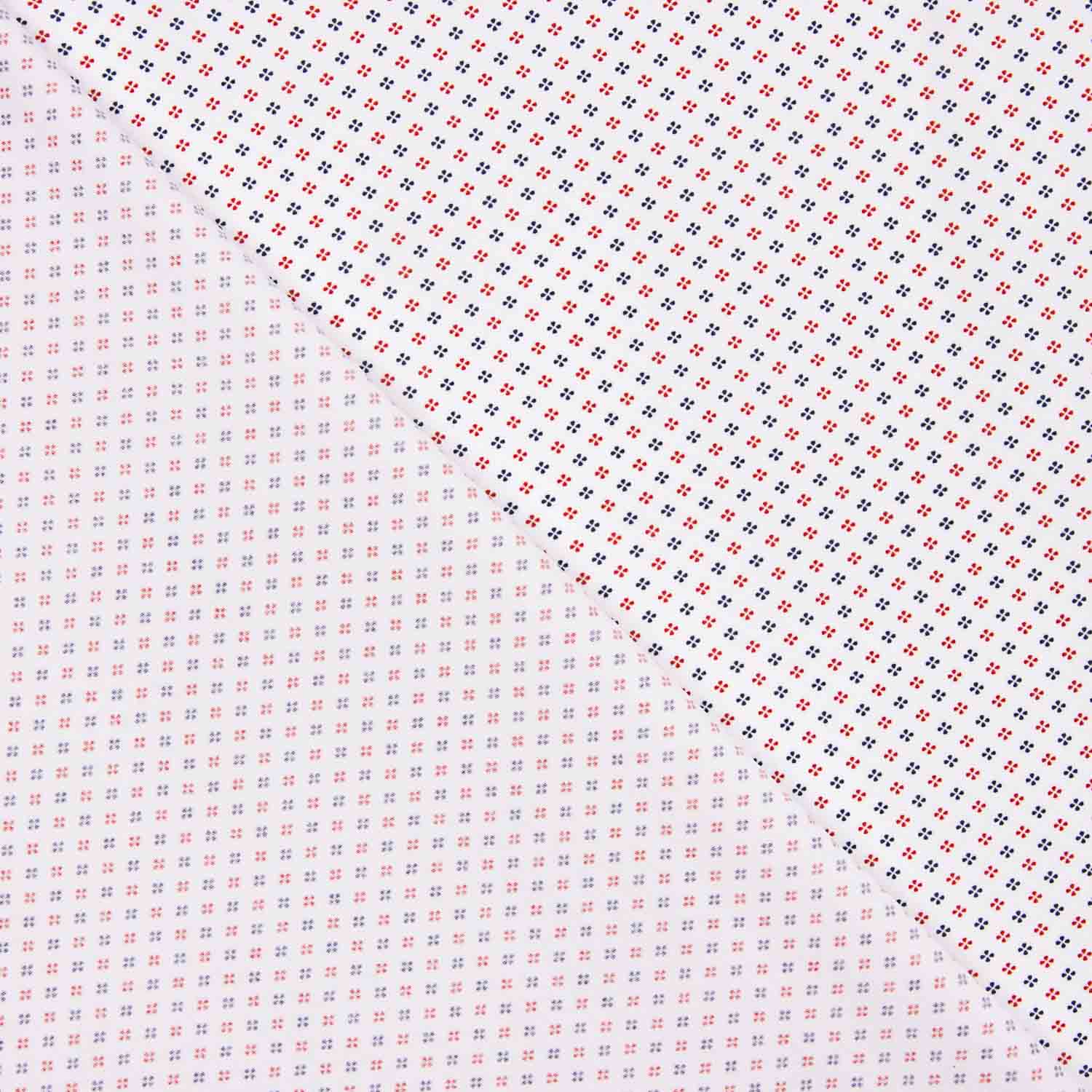 Camisería Algodón Flor Rojo-Azul - Ribes y Casals