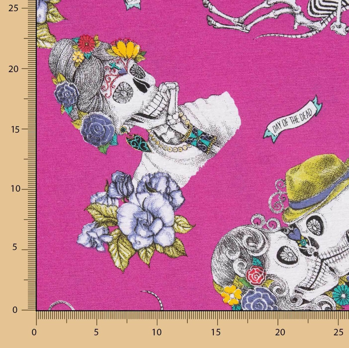 Loneta Estampada Calaveras Mexicanas - Ribes y Casals