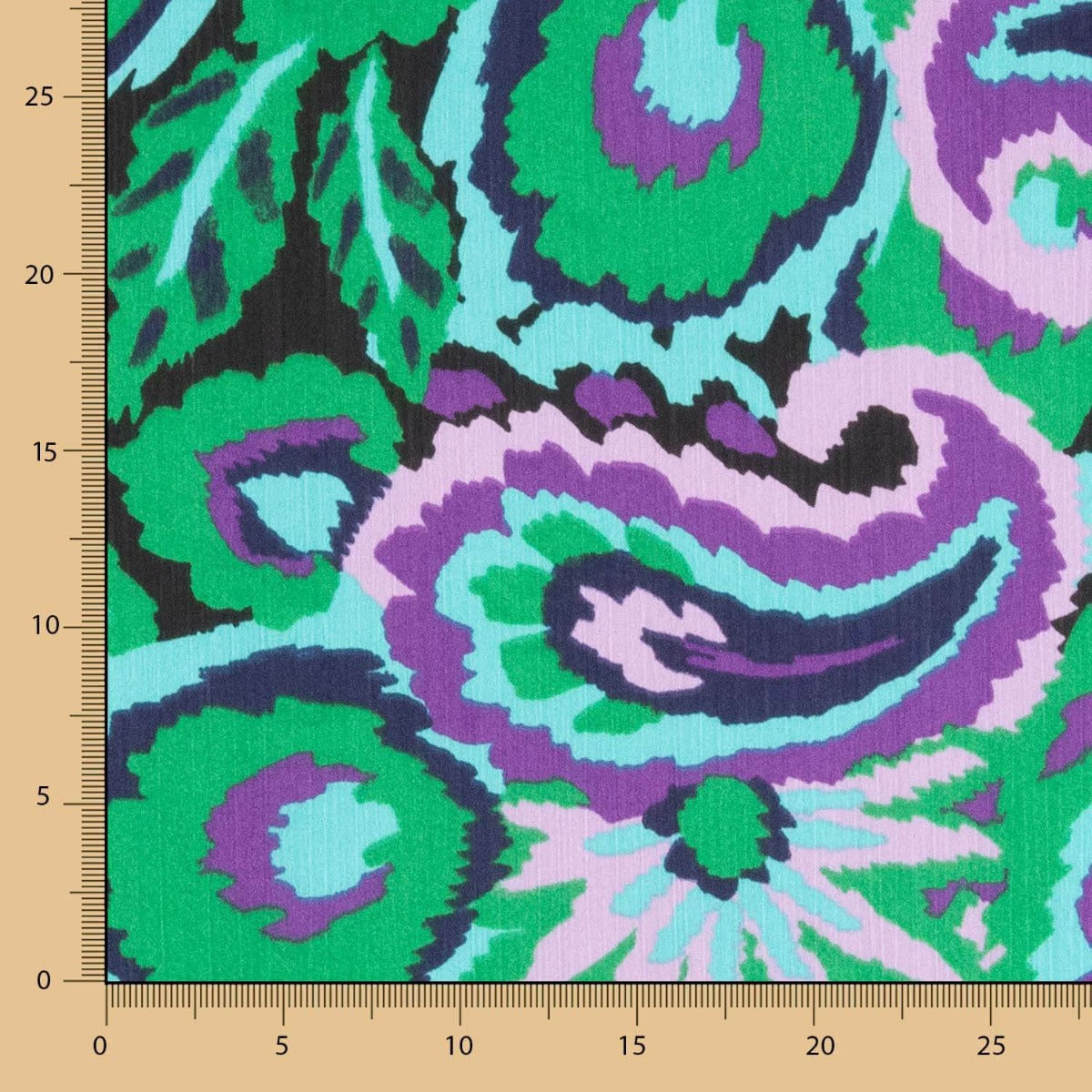 Gasa Satén Floral Verde - Ribes y Casals