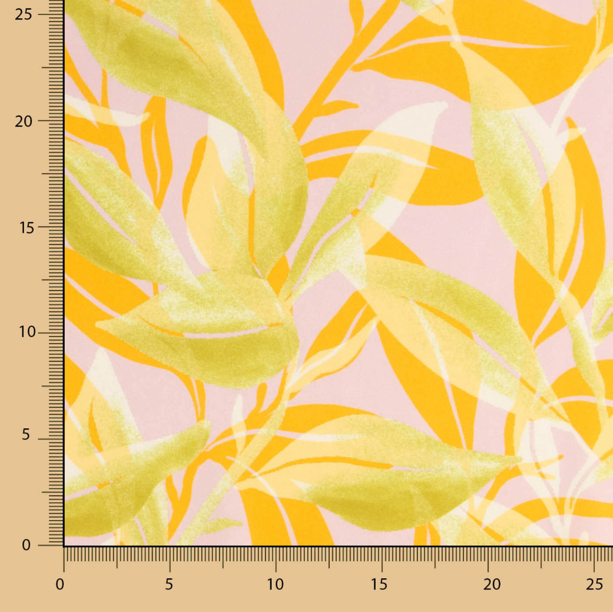 Retal Satén Estampado Palmar Rosado 110x140 cm - Ribes y Casals