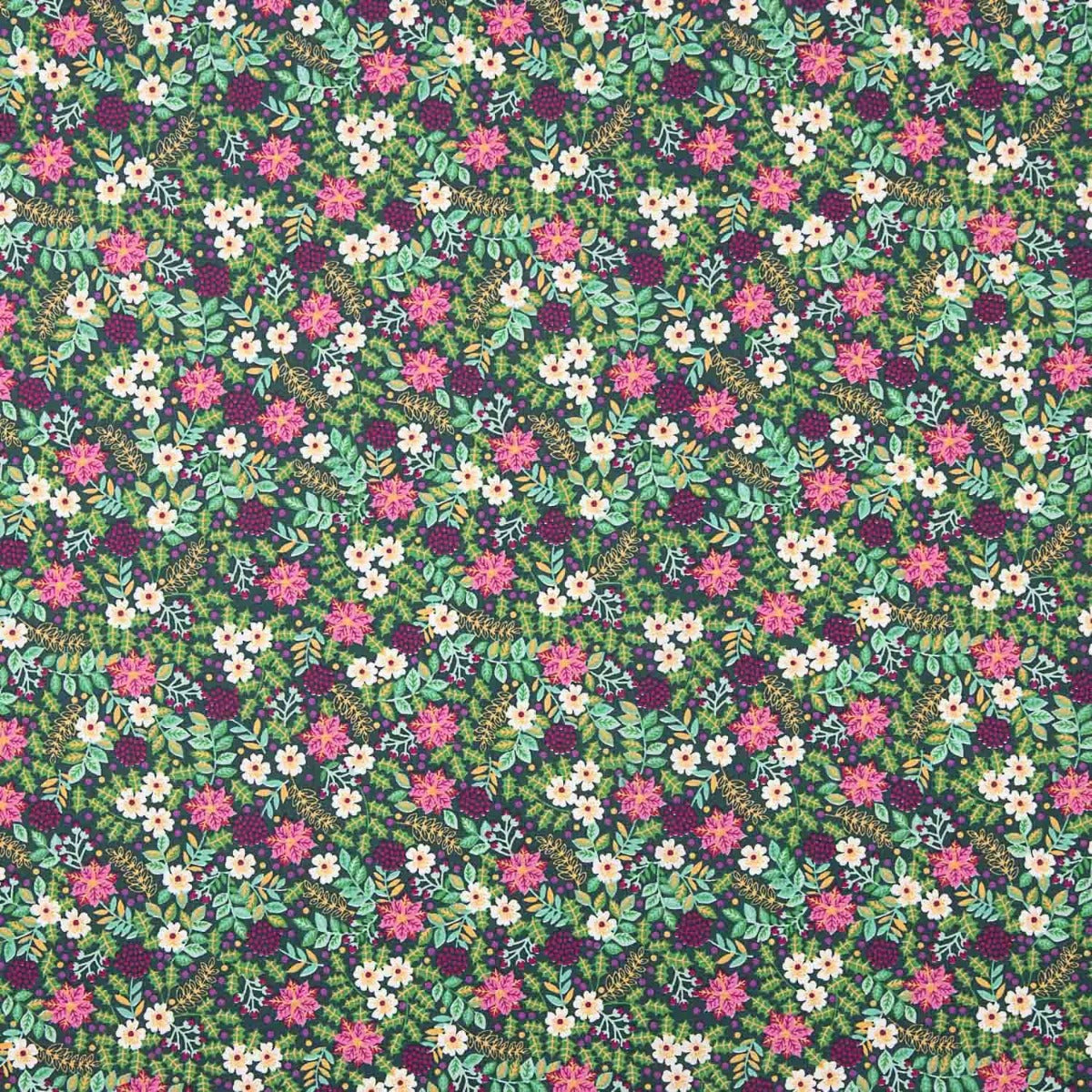 Popelín Jardín Silvestre Marino - Ribes y Casals