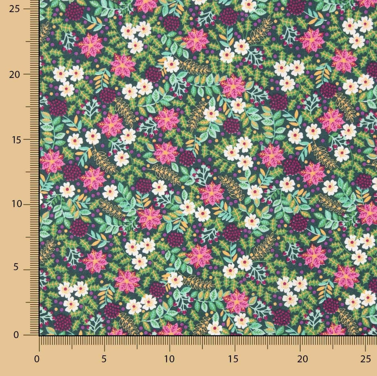 Popelín Jardín Silvestre Marino - Ribes y Casals