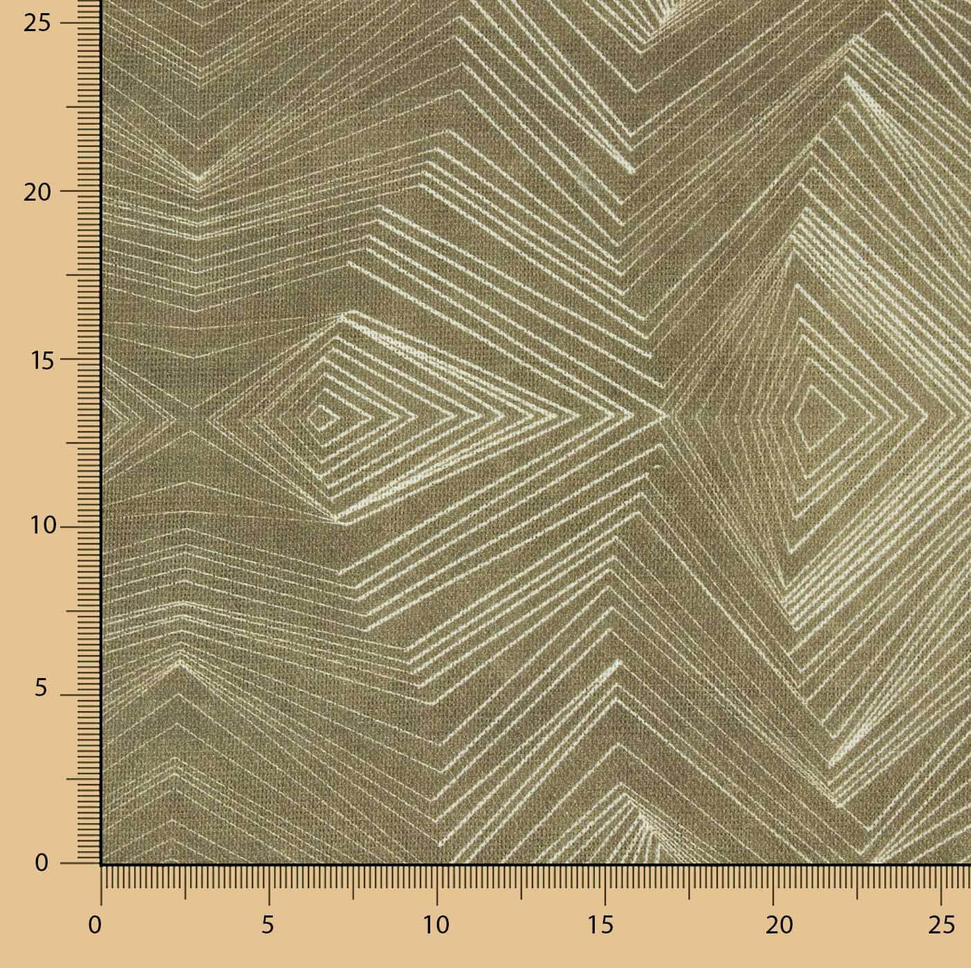 Lino y Yute Estampado Geométrico Tierra - Ribes y Casals