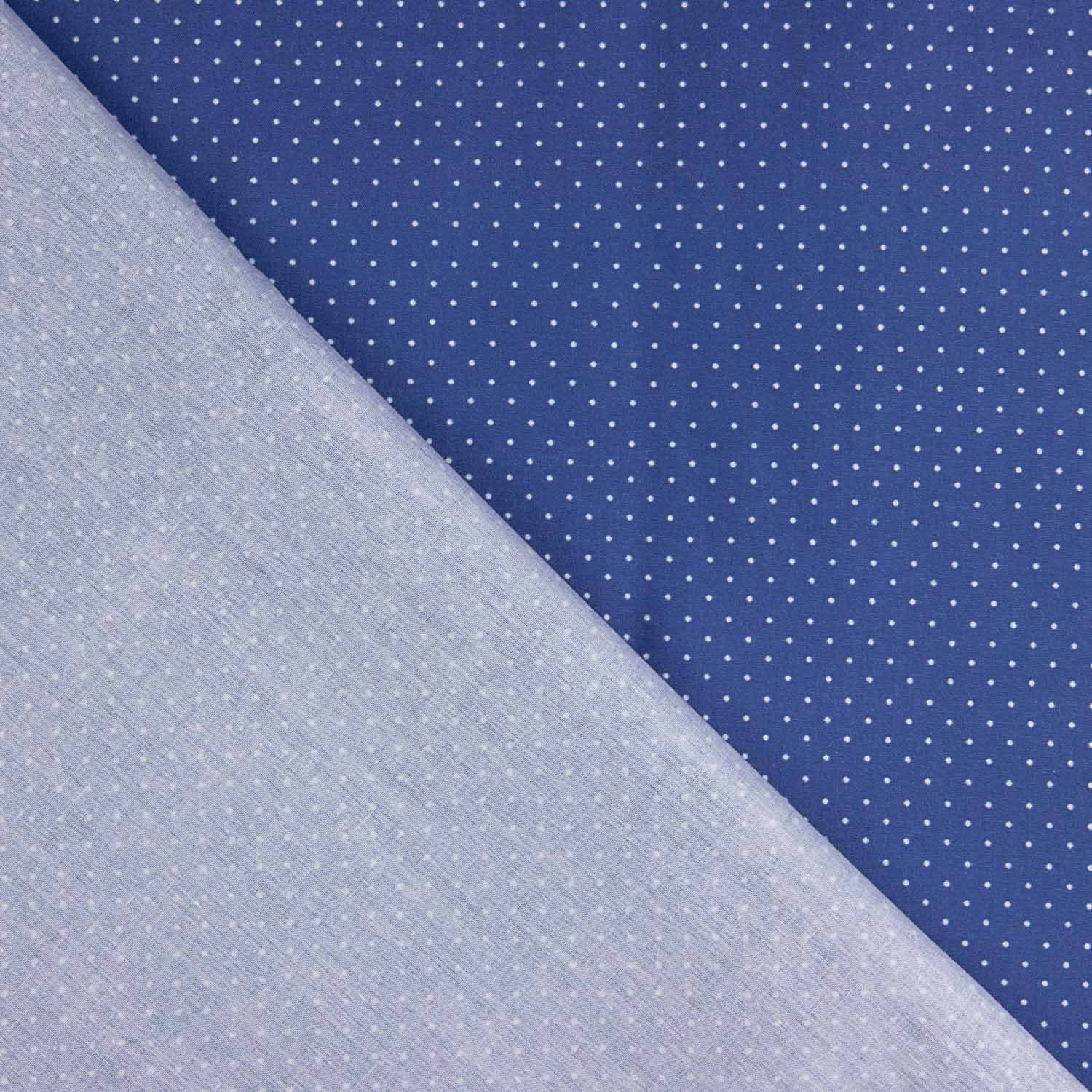 Percal Estampado Fondo Azul Lunar Blanco - Ribes y Casals