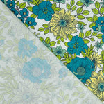 Percal Estampado Flores Turquesa Fresh - Ribes y Casals
