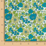 Percal Estampado Flores Turquesa Fresh - Ribes y Casals