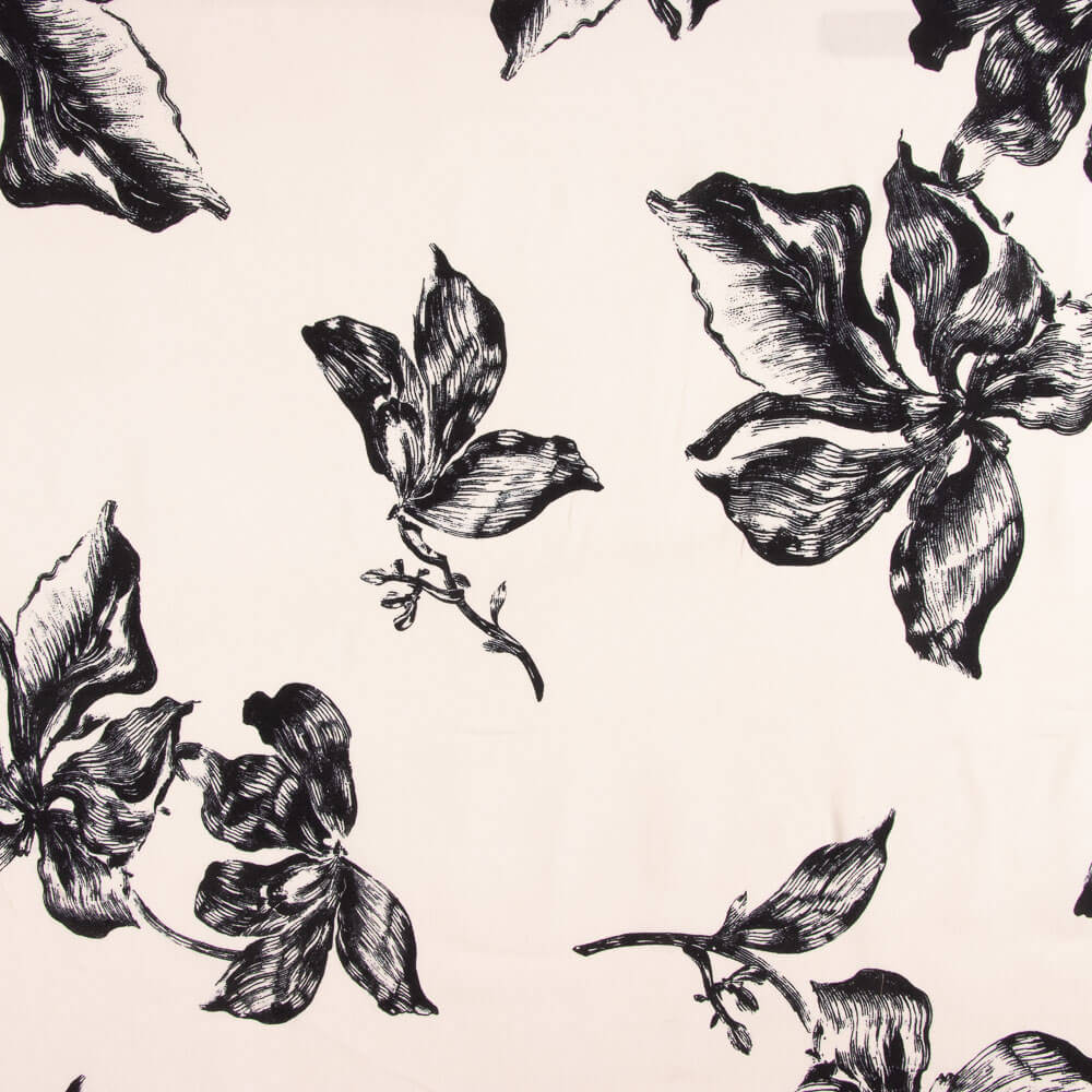 Bambula Crepé Estampada Maxiflor Sketch - Ribes y Casals