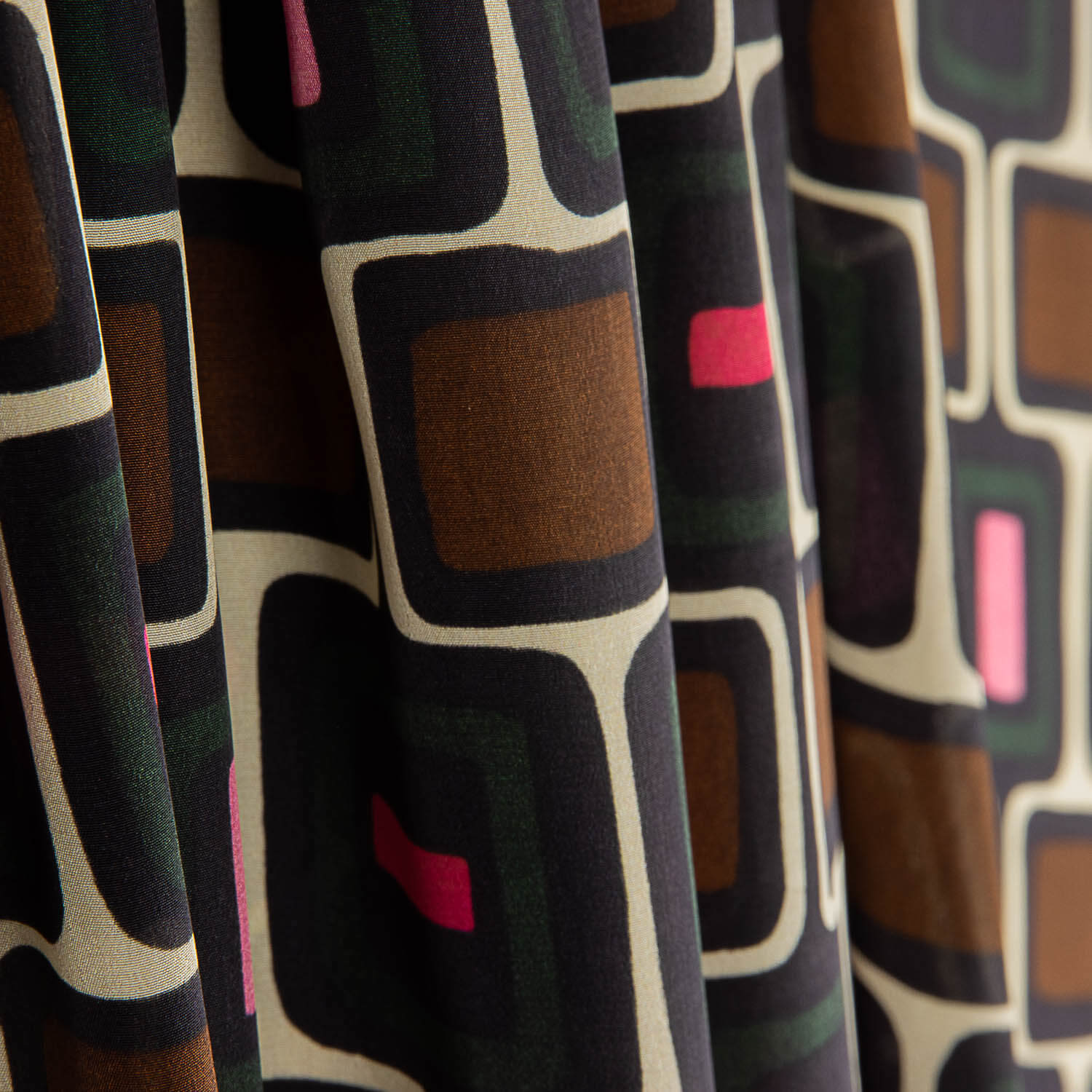 Satén Viscosa Retro Geométrico - Ribes y Casals