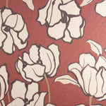 Gasa Bambula Estampada Magnolia Terracota - Ribes y Casals