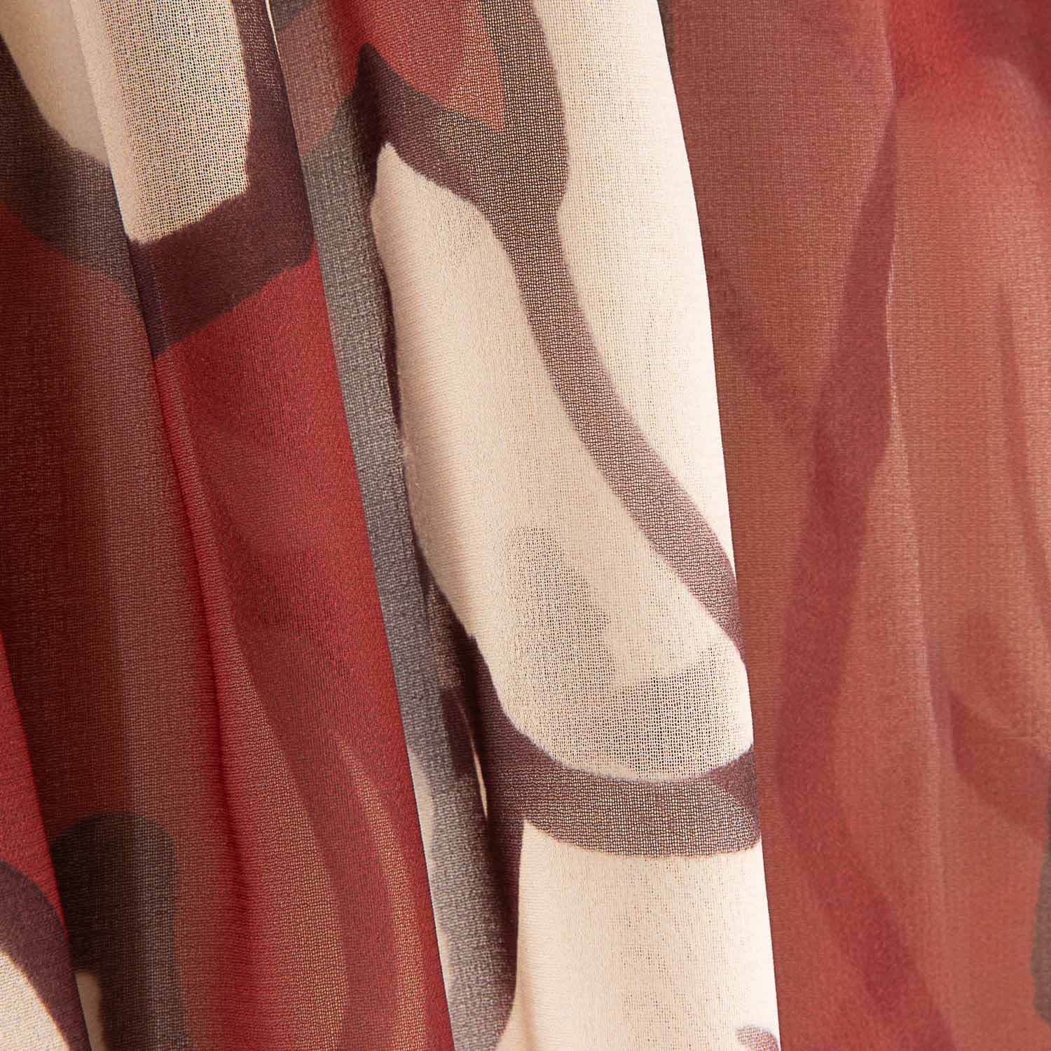 Gasa Bambula Estampada Magnolia Terracota - Ribes y Casals